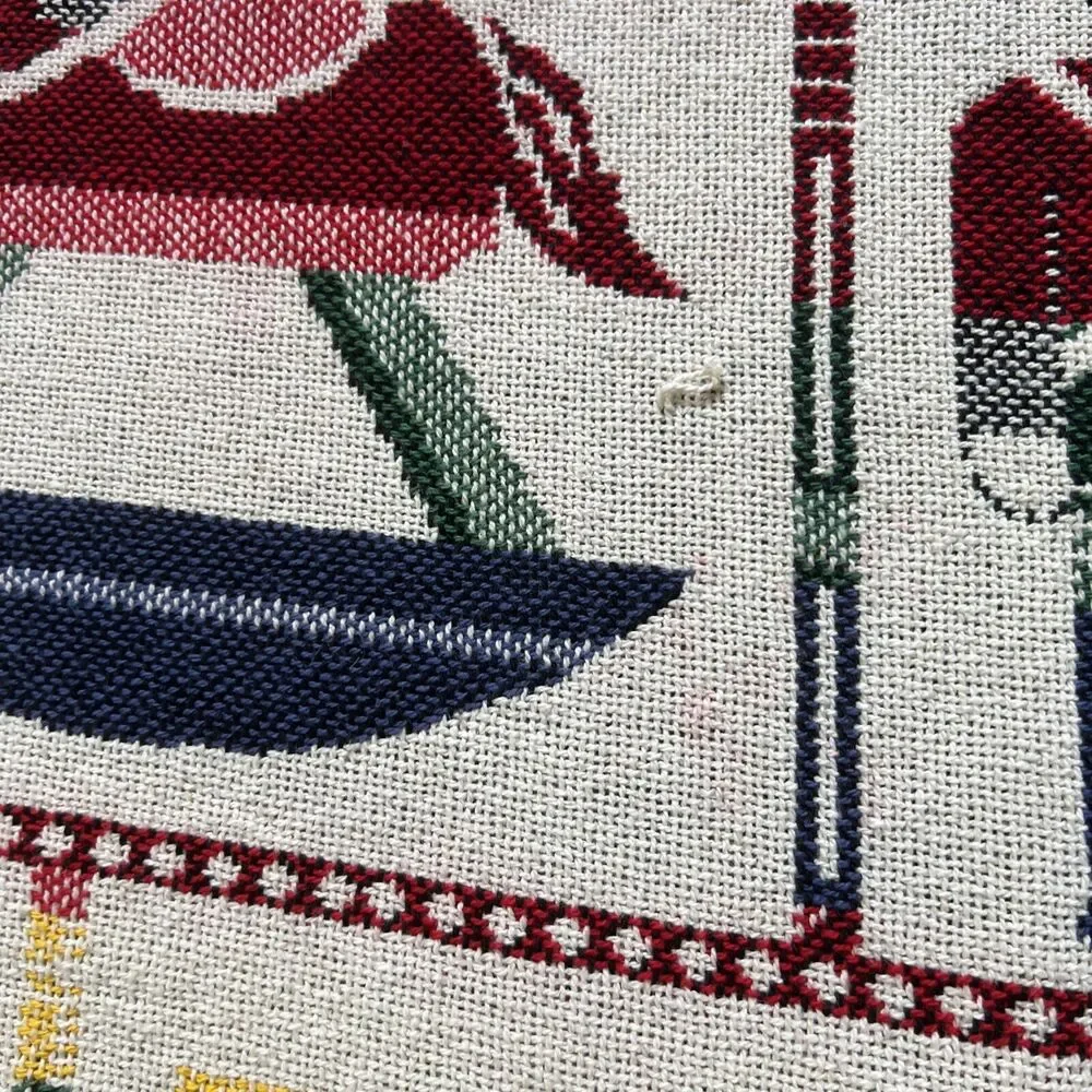 Crown Crafts Tapestry Throw Blanket Christmas Toys Reversible  55 X 44 Woven